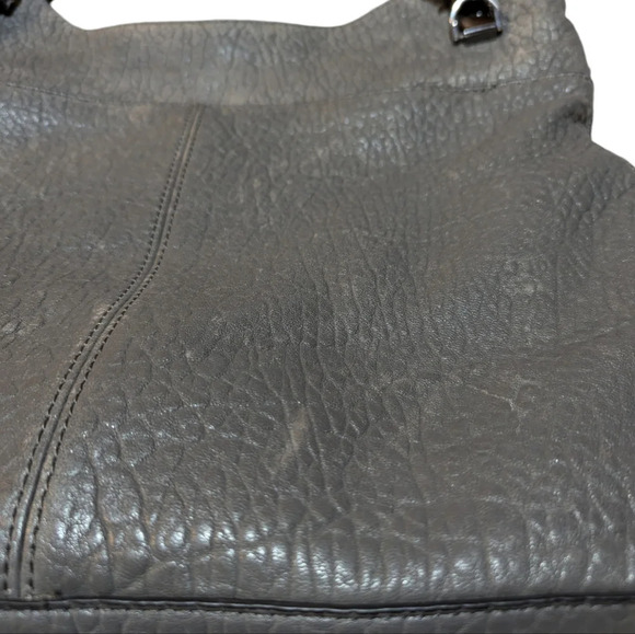 Vince Camuto Myri Tote Shoulder Bag Purse Leather Steel Grey Grunge Buttery Soft - Picture 7 of 10